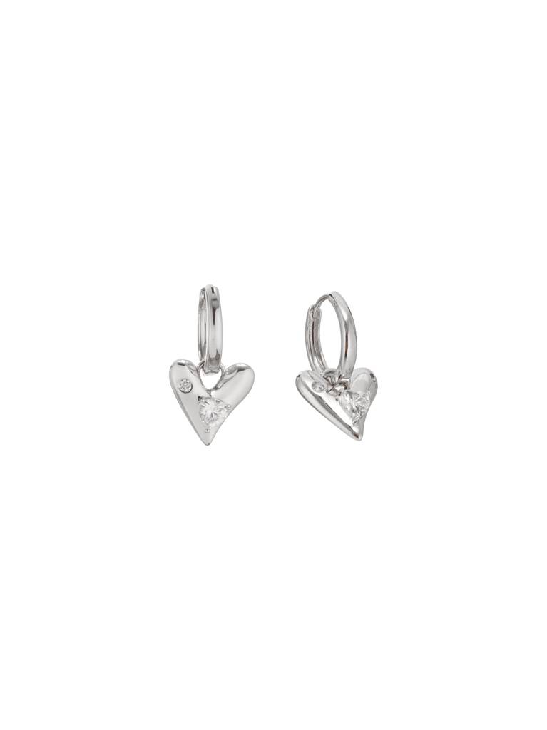 Silver Halo Heart Hoops : Z-ER-SS-029
