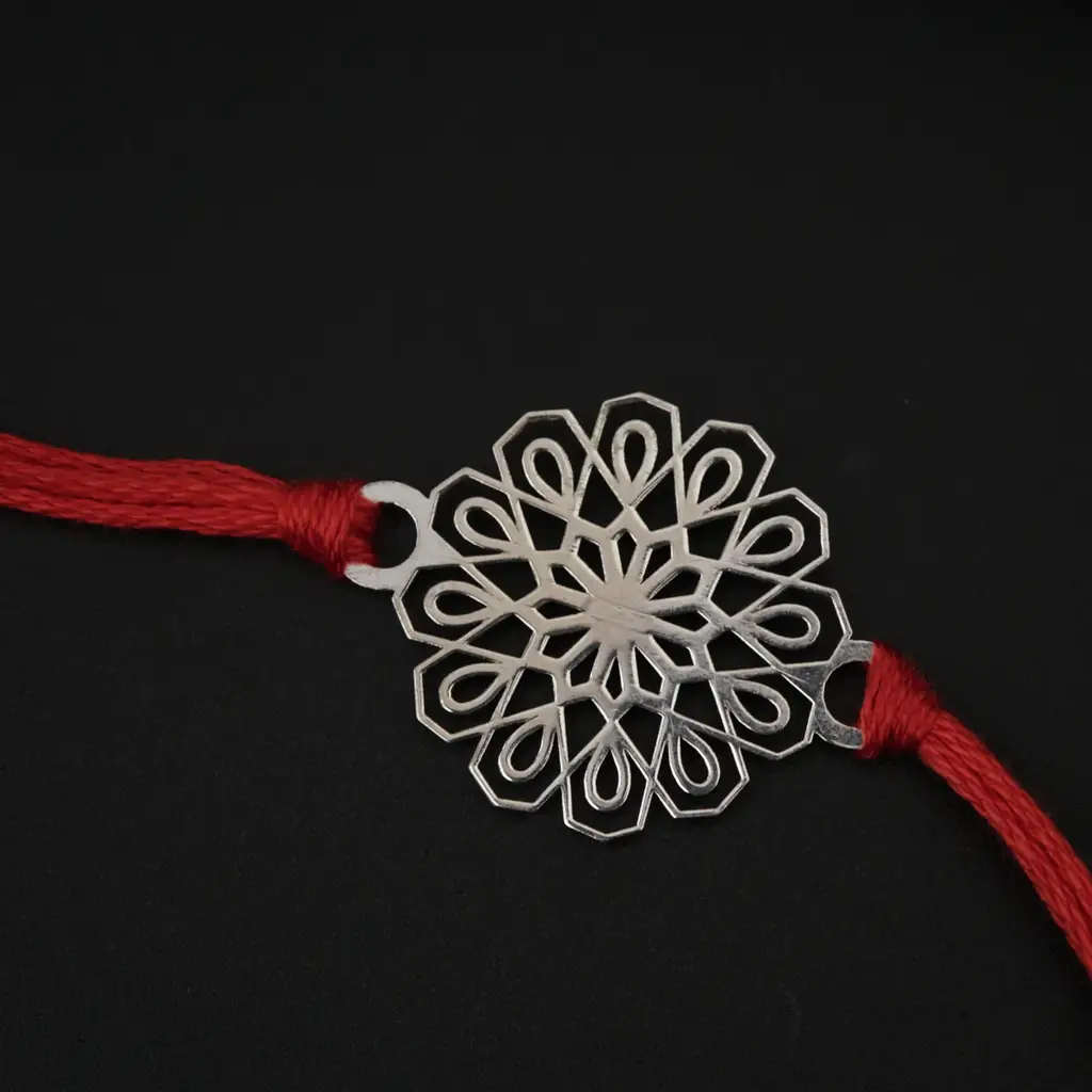 Silver Laser Cut Rakhi : 43065239