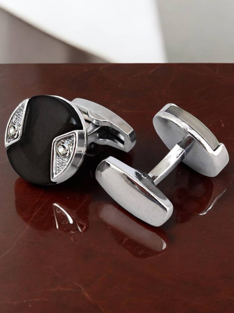 Men Jewellery Sleeve Button Cuff Shirt Button, Blazer Cufflinks Pair Set For Men. : 300-CHC4-1008B-BL-S