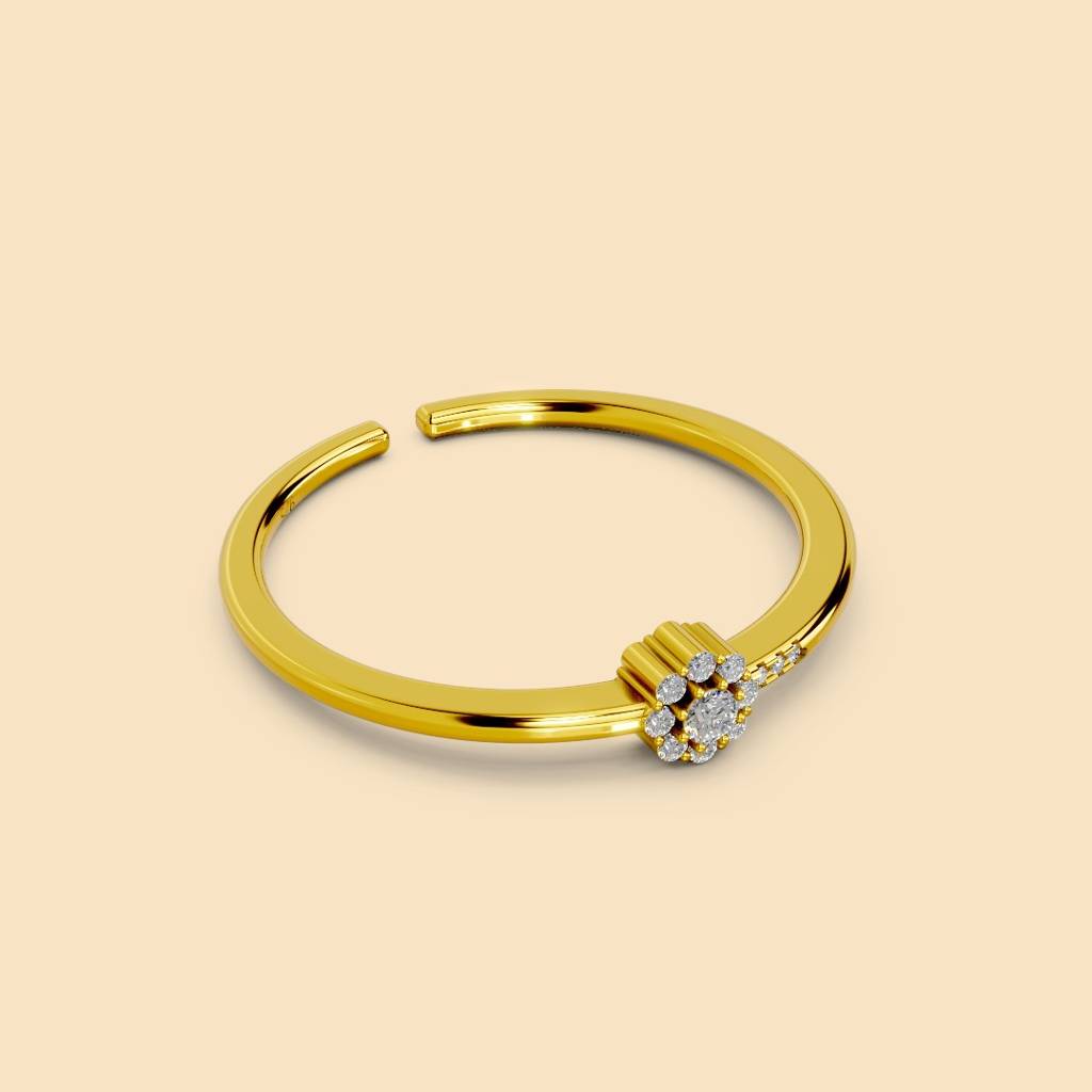 22K Gold Vermeil |Uno Adjustable Ring| Pure 925 Sterling Silver With The Thickest Gold Layer : TSRI-UNO-Adj-22K-70181