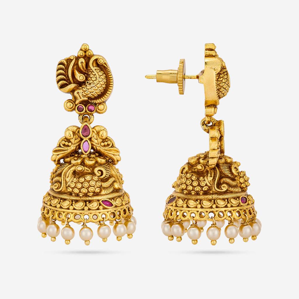 Ruby Gold - Plated Festive Antique Earring - 466758 : 466758