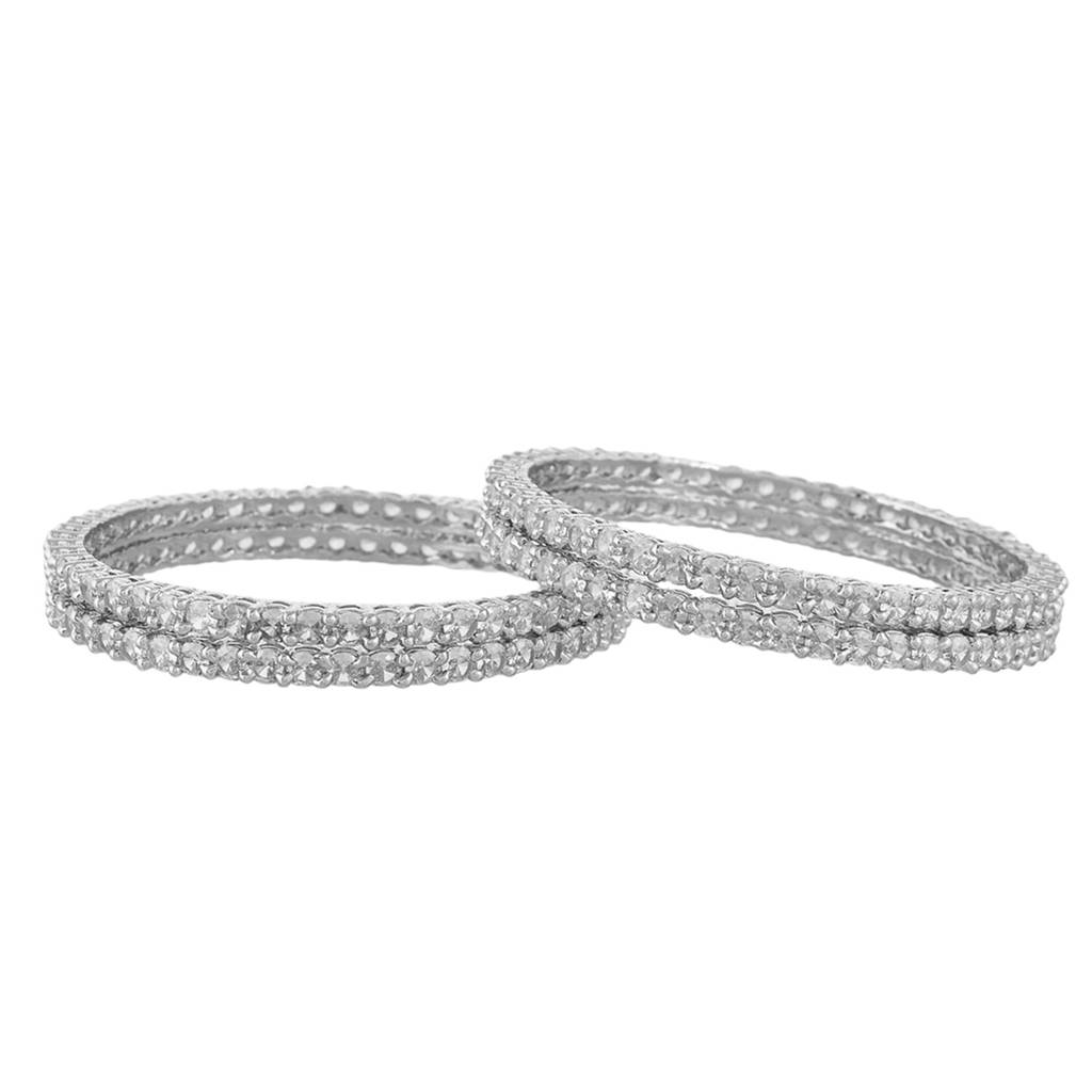 Sparkling Elegance White Round Cut Cz Bracelets : 8905124523119