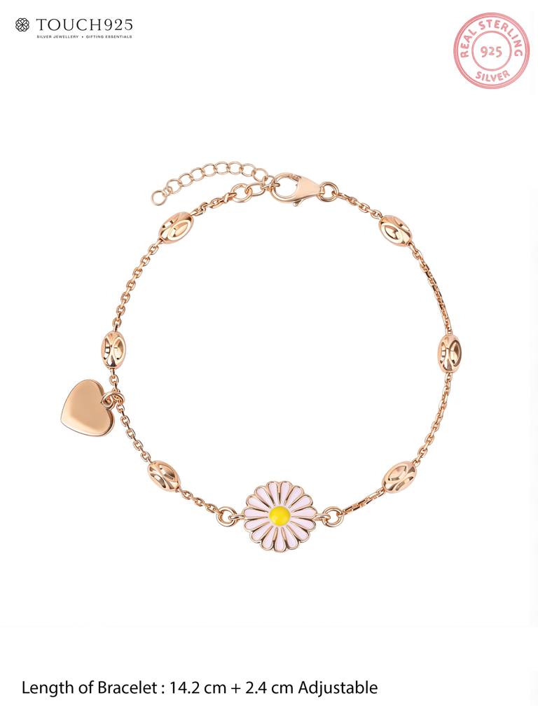 Silver Rose Gold Daisy Kids Jewellery : XKDR24