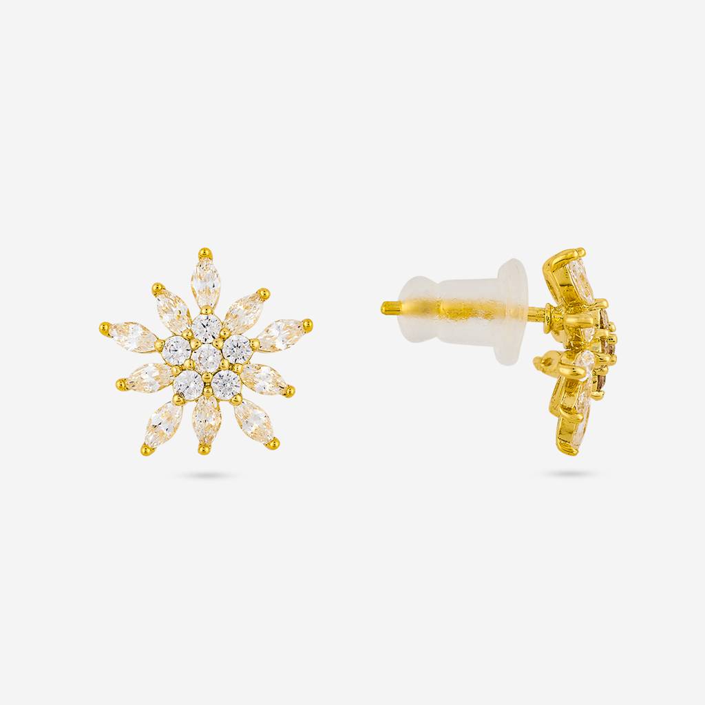 White Gold - Plated Casual Wear Trendy Zircon Earring - 460355 : 460355