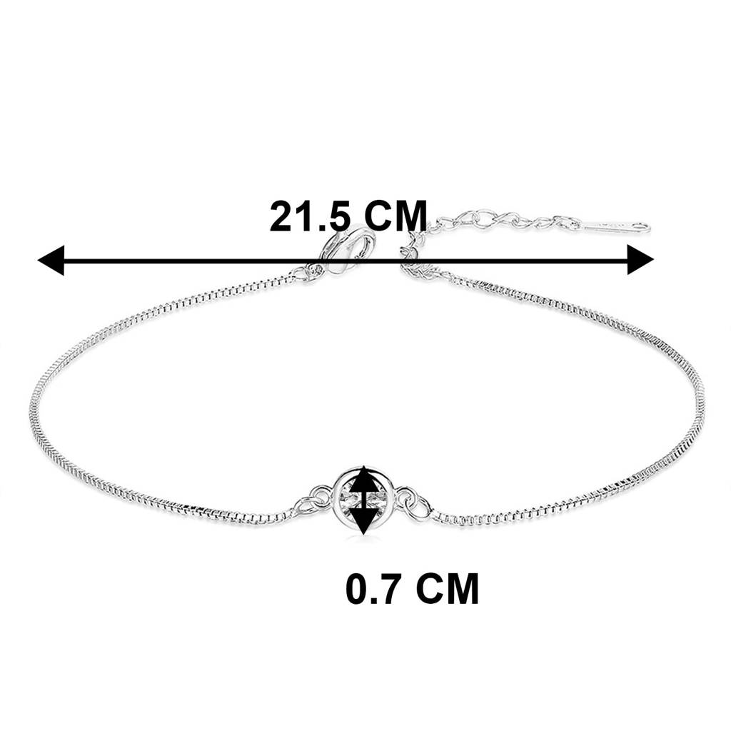 Cubic Zirconia Studded Silver Plated Bracelet Fashion Wear Stylish Hand Jewellery Gift For Girls & Women (Px8B58) : PX8B58