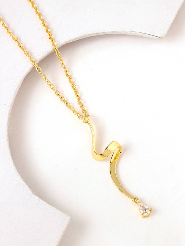 Flow Tide Stream Pendant Short Necklace : 8905124576801