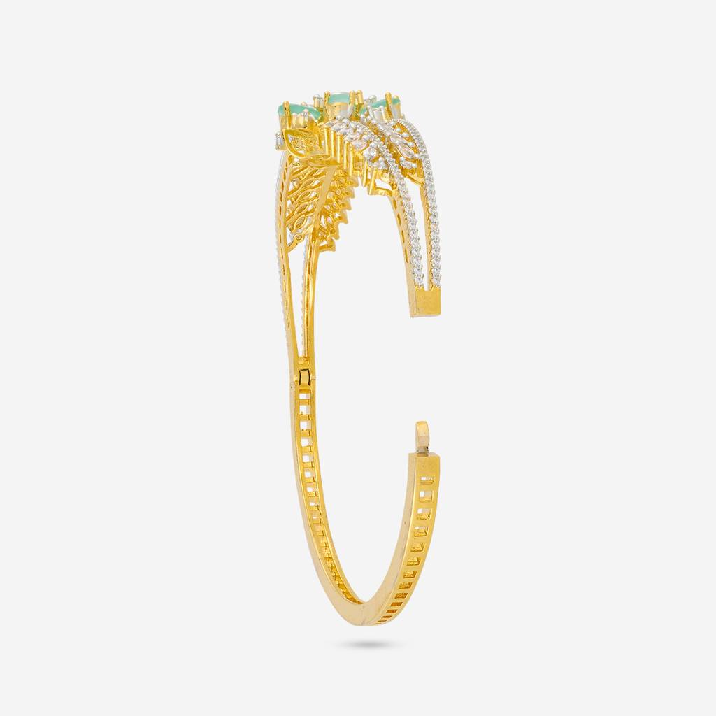 Mint Rhodium-Gold - Plated Party Wear Zircon Kada - 454954 : 454954