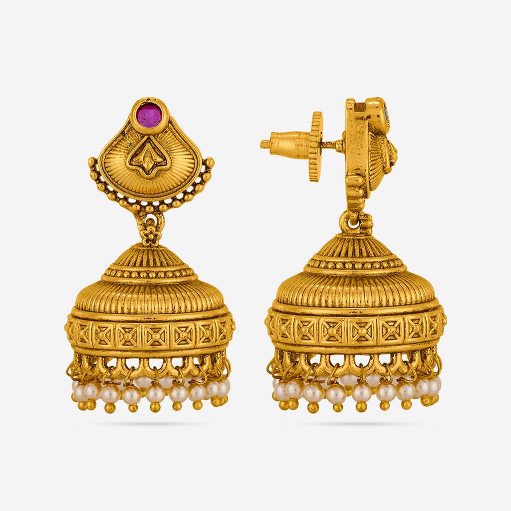 Ruby Gold - Plated Festive Antique Earring - 469903 : 469903