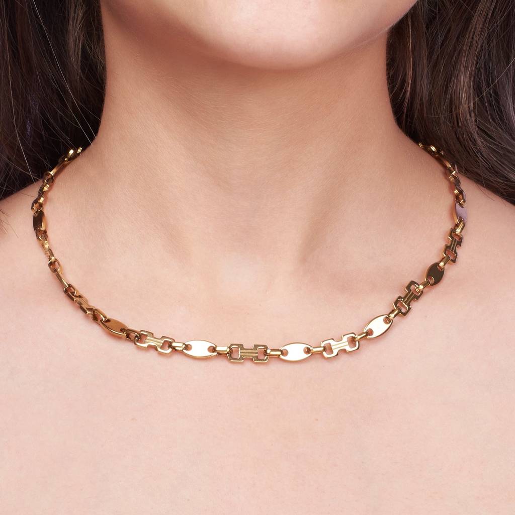 Minimalist Chain Gold Necklace : NS14006-G