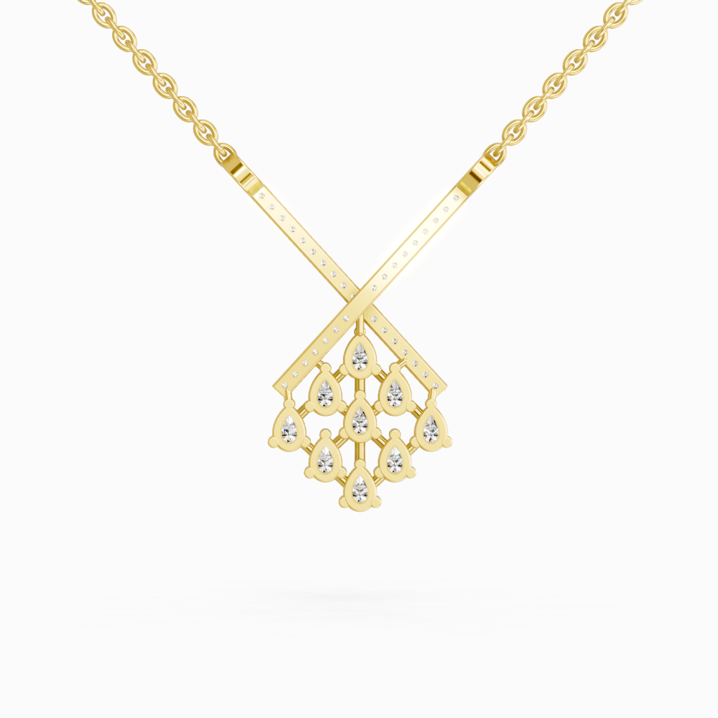 Lab Grown Diamond 0.94 Carat Pear Fashion Pendant Pendants14K : SPN19568-NK-14KY-094CT