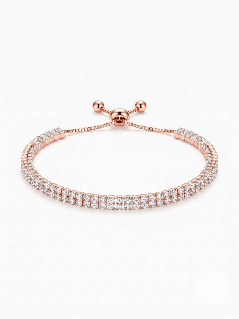 925 Silver Aurevia Crystal Row Bracelet For Women : BR-73