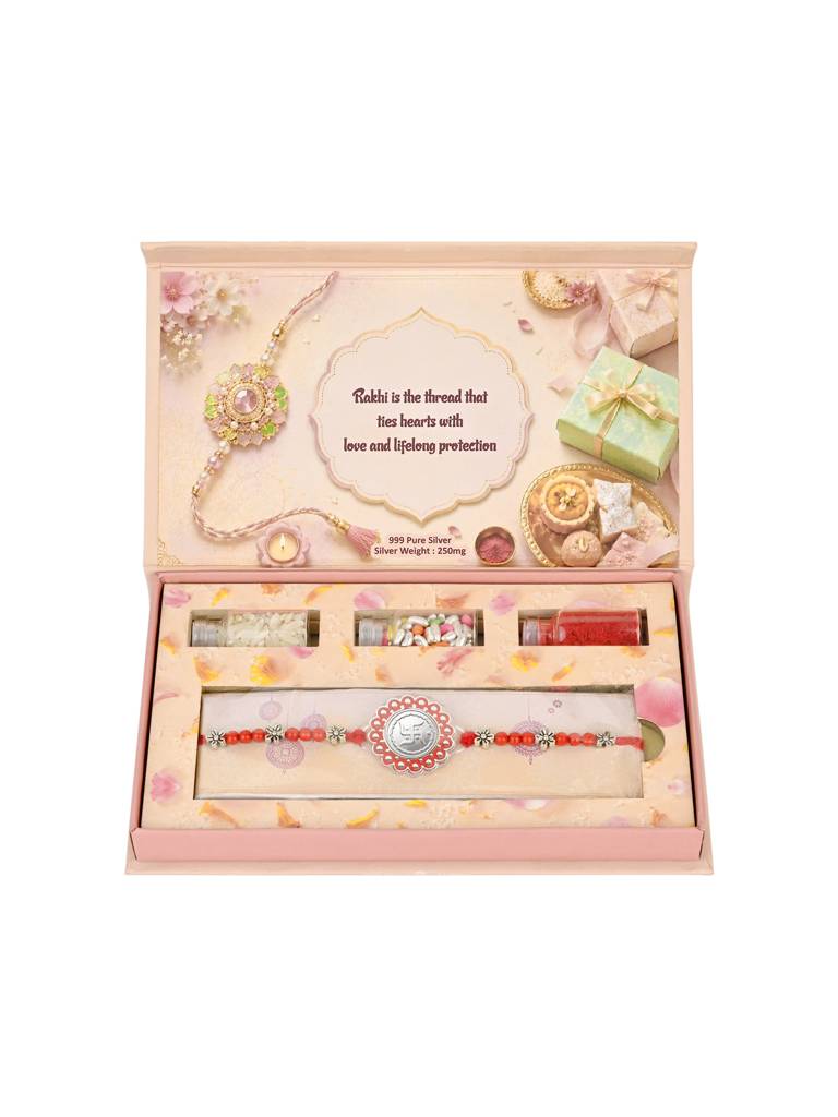 All-In-One Silver Rakhi Ritual Gift Pack : BCRA506
