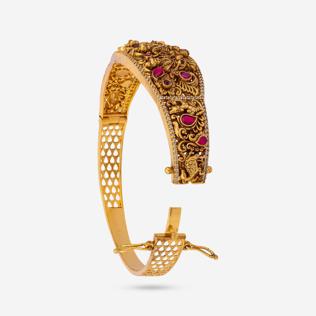 Ruby Gold - Plated Bridesmaid Temple Kada - 447901 : 447901