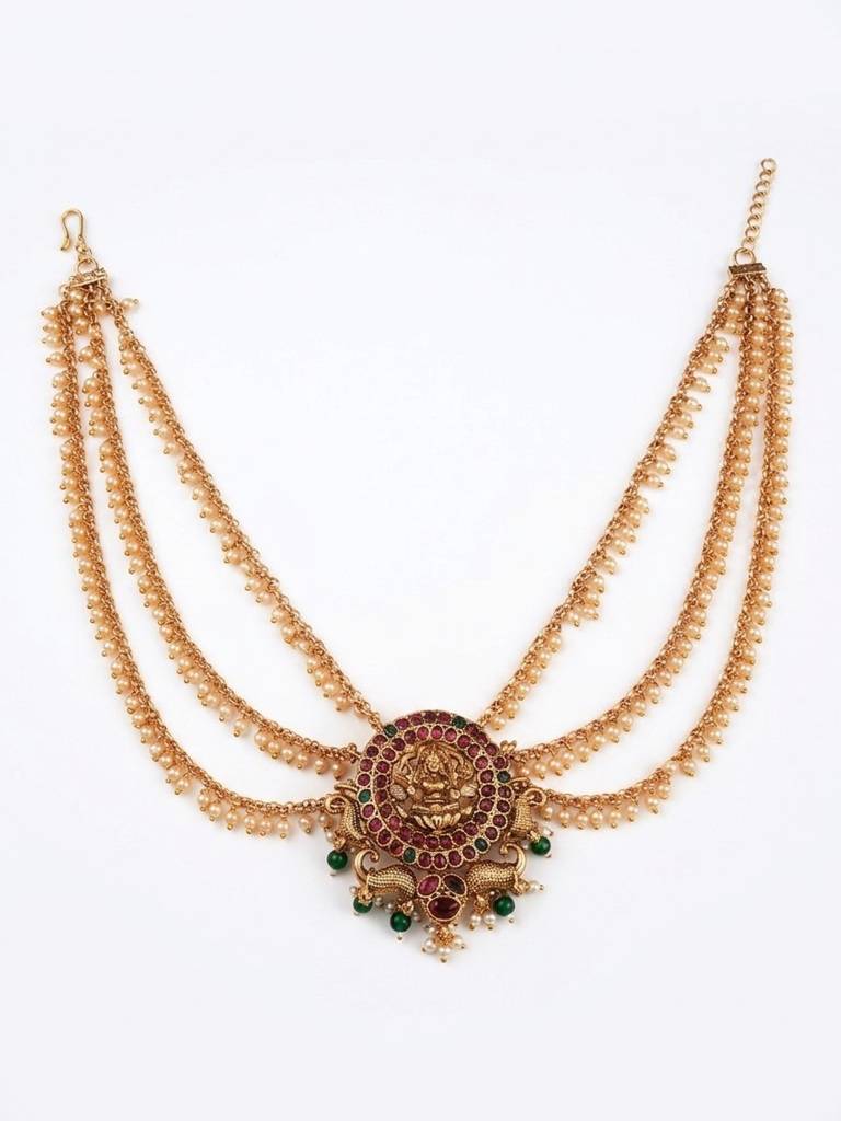 Handcrafted Temple Antique Jada Billai With Mattal : CHOTI25