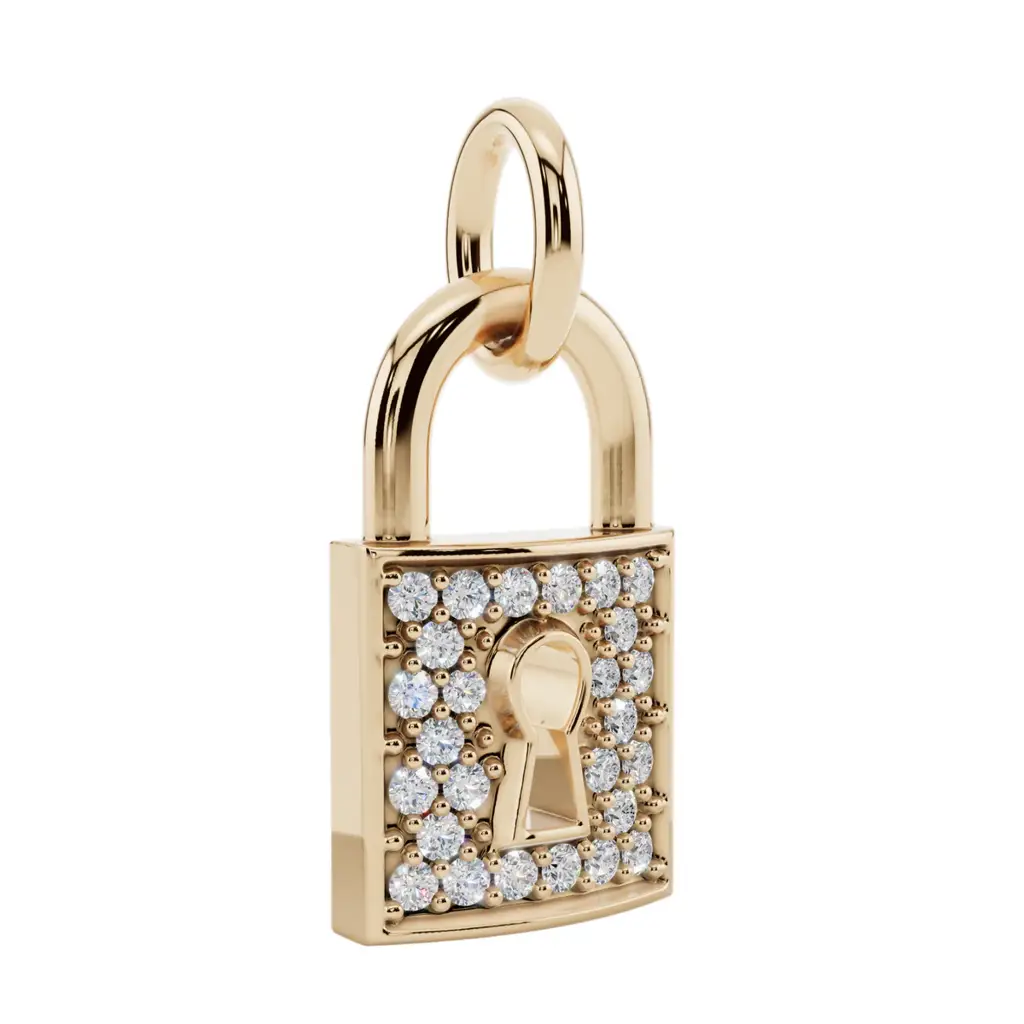 The Keepsake Lock Semi Silver Pendant Necklace : LOCK-SM-C-G