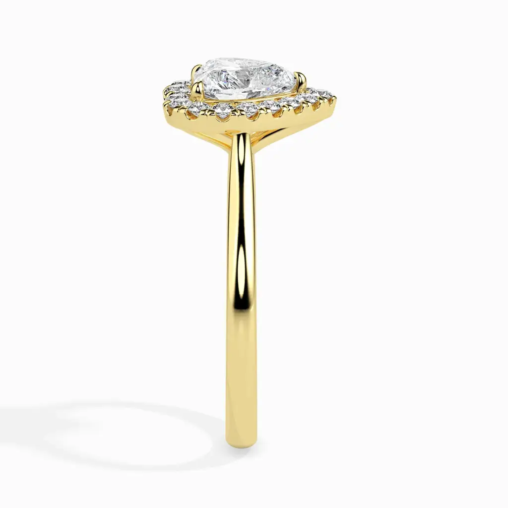 1 Carat Heart Solitaire Ring With Halo : 09kRoseZNR140F10