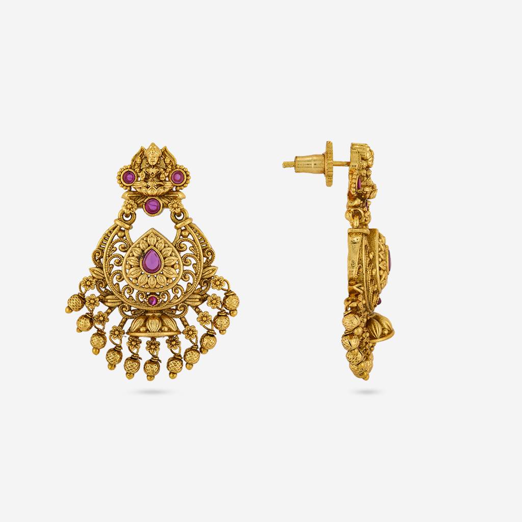 Ruby Gold - Plated Festive Antique Earring - 460571 : 460571