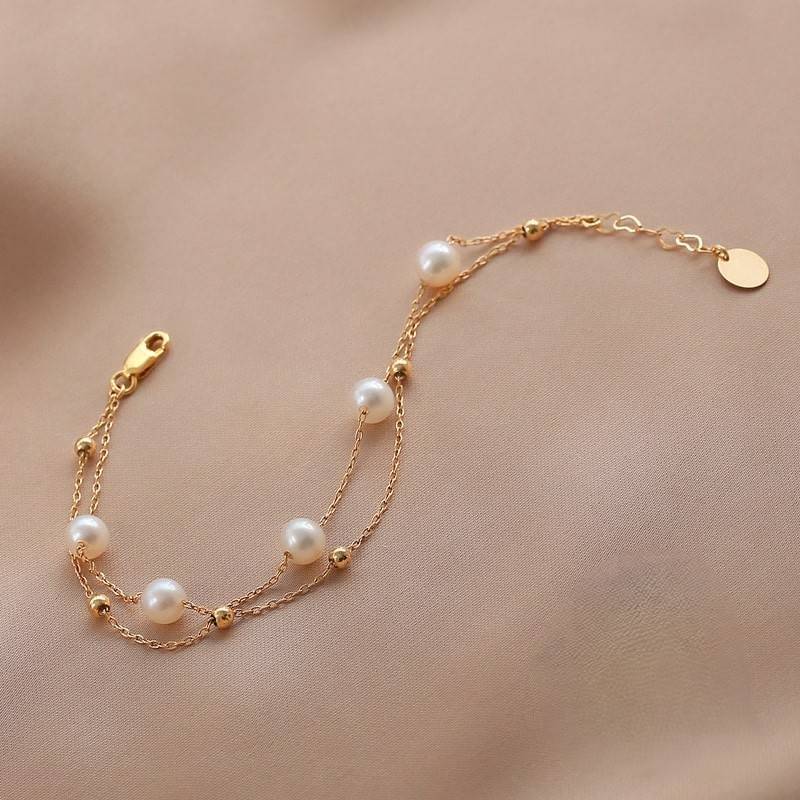 Pearl Drift Layered Bracelet : BS14970-G-WH