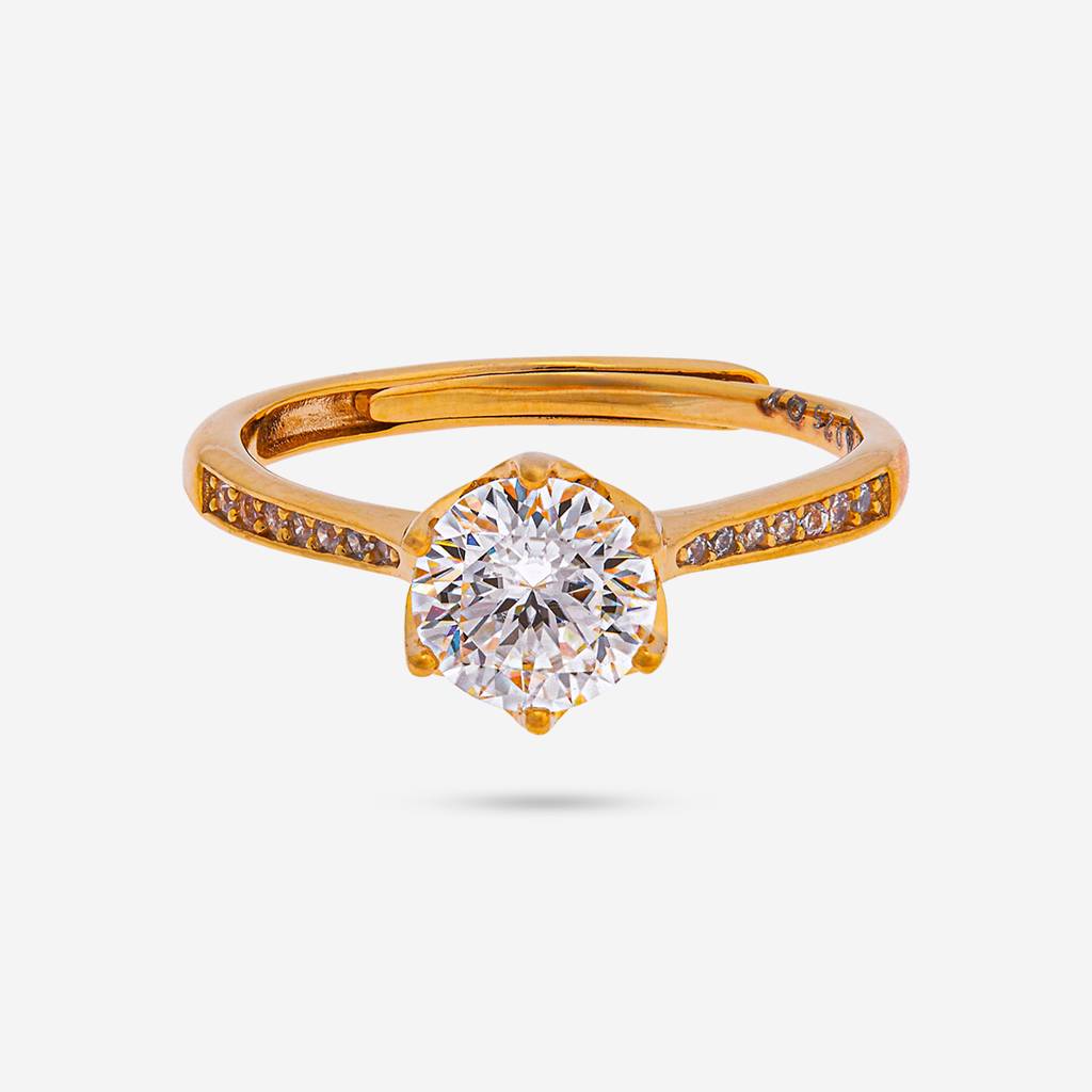 White - Plated Office Wear Silver Finger Ring - 448507 : 448507