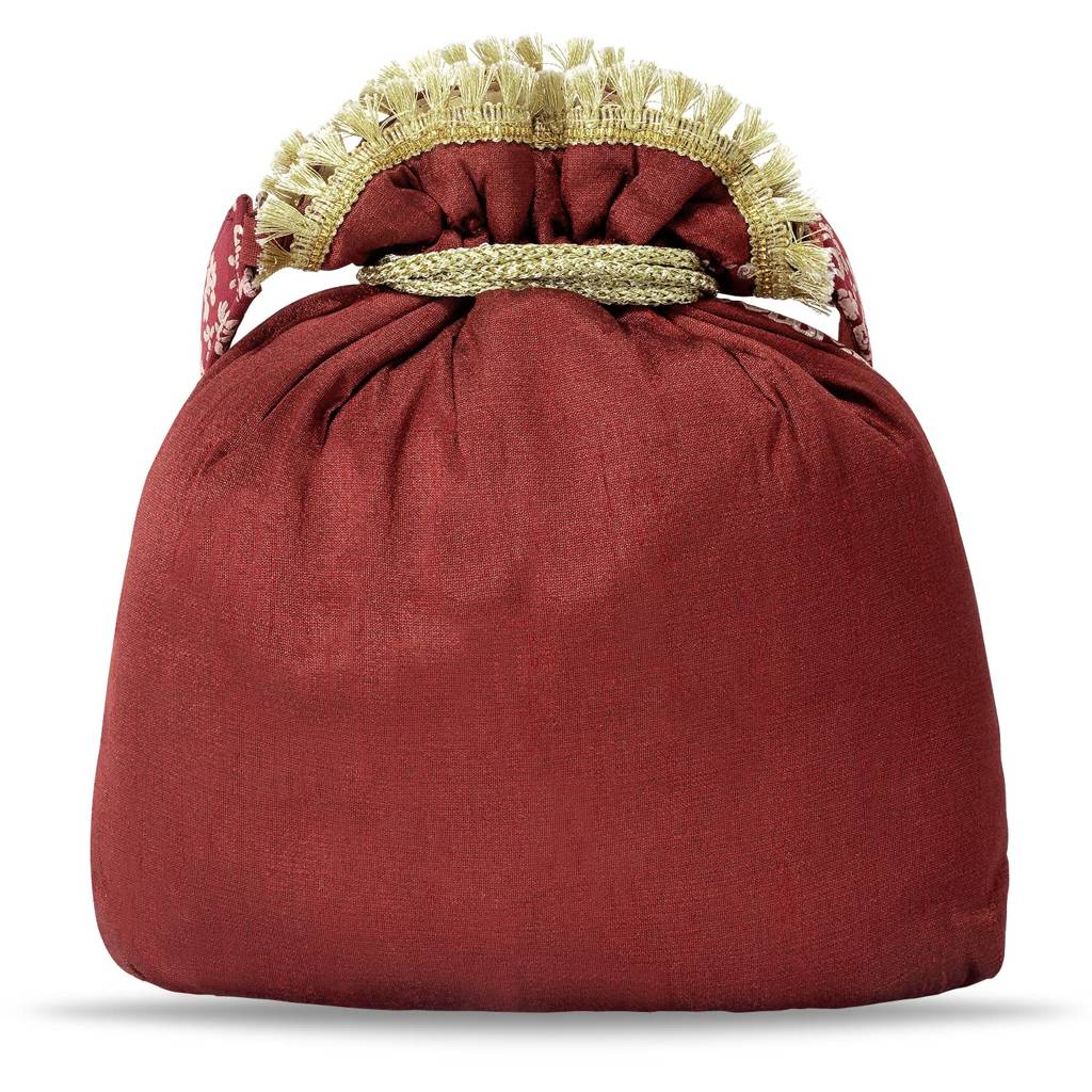 Potli Bags For Women Evening Bag Clutch Ethnic Bride Purse With Drawstring (P24R) : P24R
