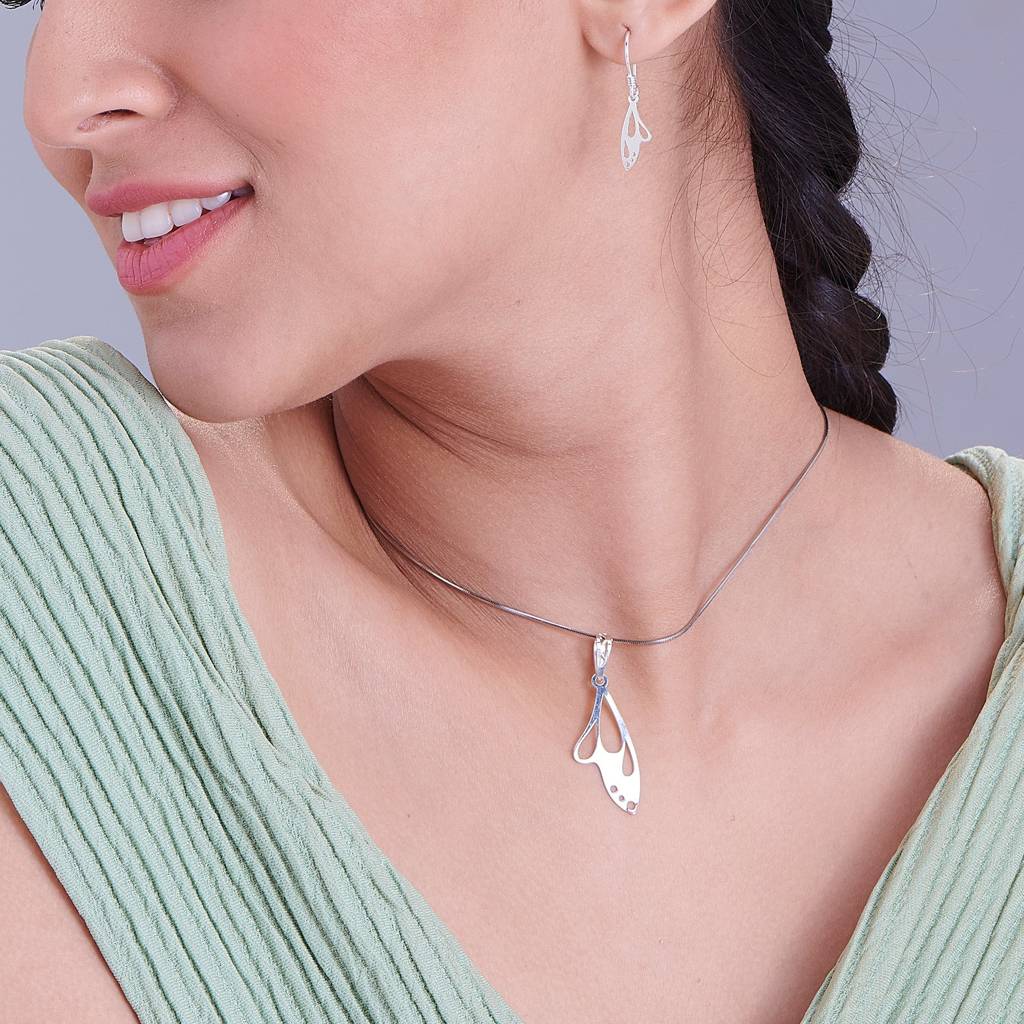 Fairy Wing Laser-Cut 925 Sterling Silver Pendant(Without Chain) : NPWW00300064
