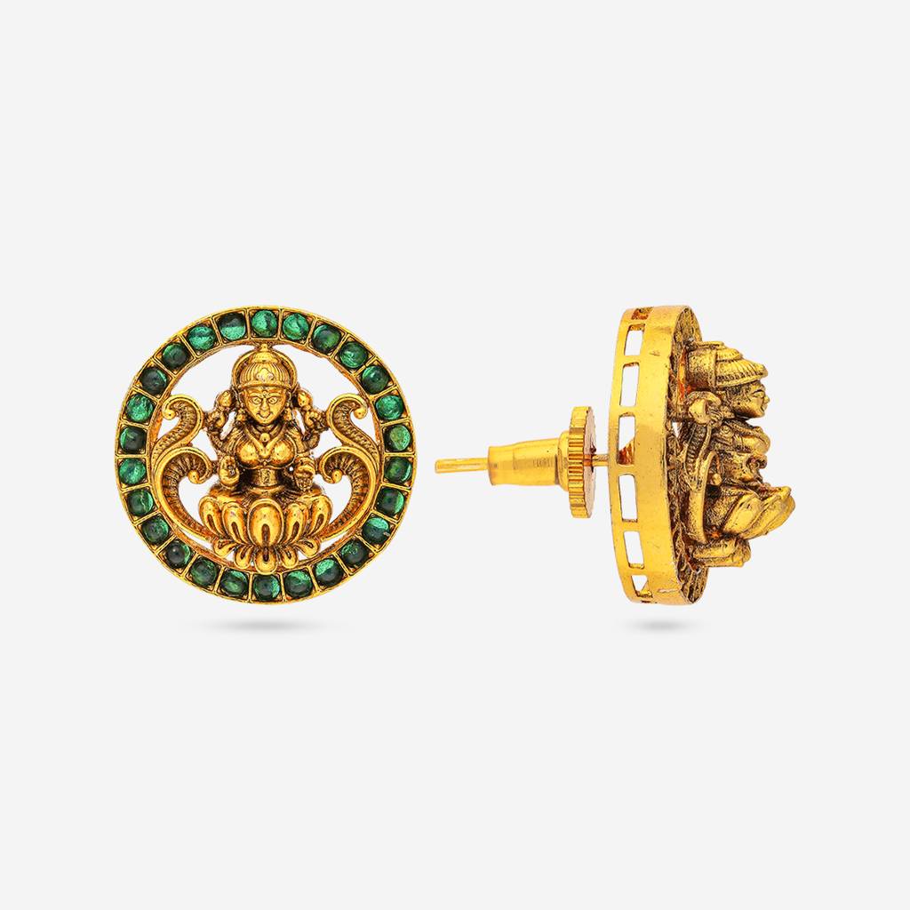 Green Gold - Plated Festive Antique Earring - 458570 : 458570
