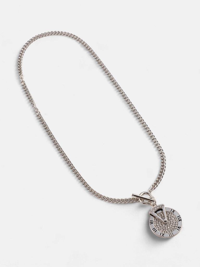 Men'S The Time Pendant Necklace - Metallic Silver : FAPD1102