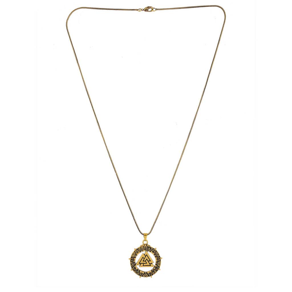 Statement Valknut Star Gold Oxidised Men’S Pendant : 8905124565577
