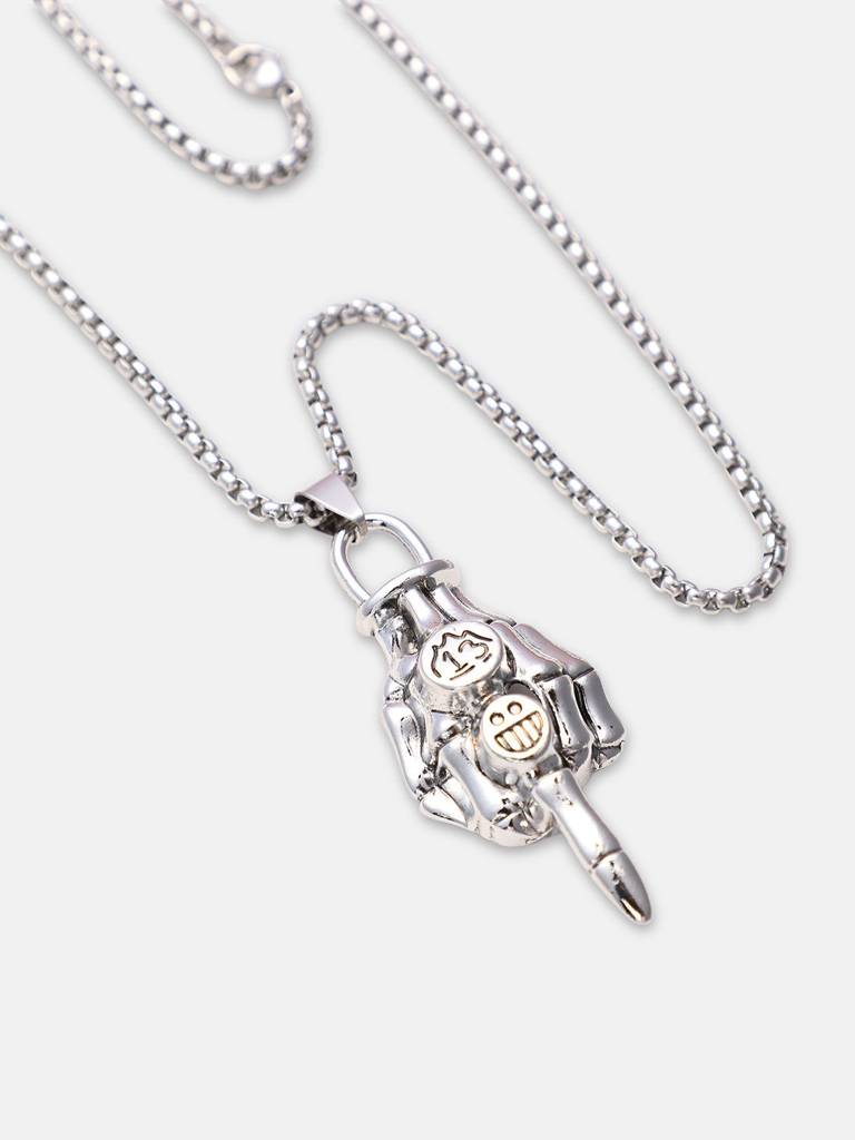 Men'S The Skelly Pendant Necklace - Metallic Silver : FAPD1142