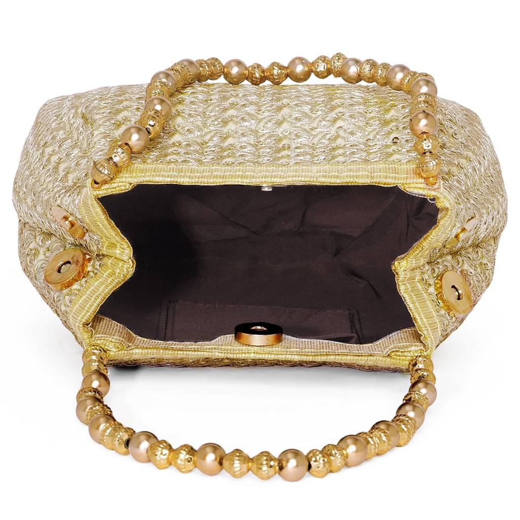 Potli Embroidered - Purse For Women Handmade Stylish Handbag Fashion Bridal Bag : P65G-F-3