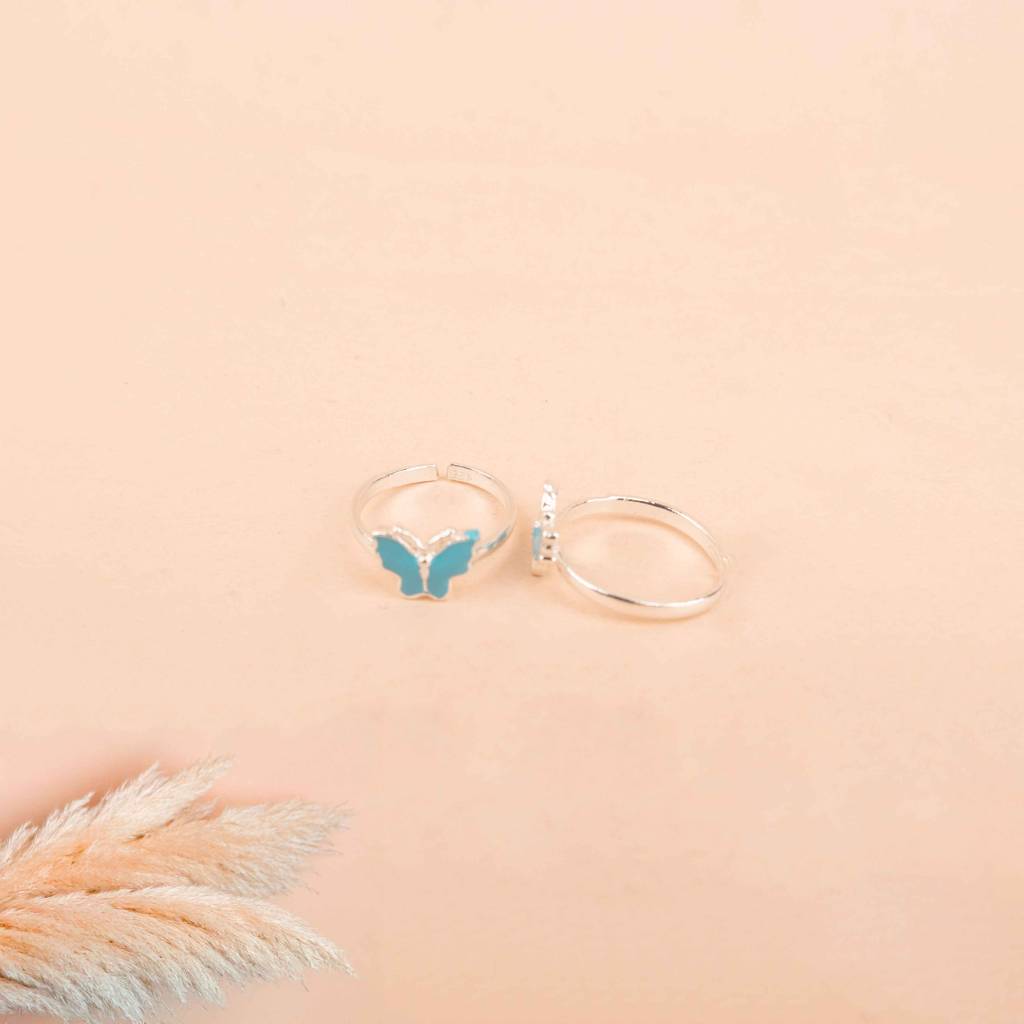 Adya Blue Mini Butterfly Toe Ring Cum Midi Ring : SK20112