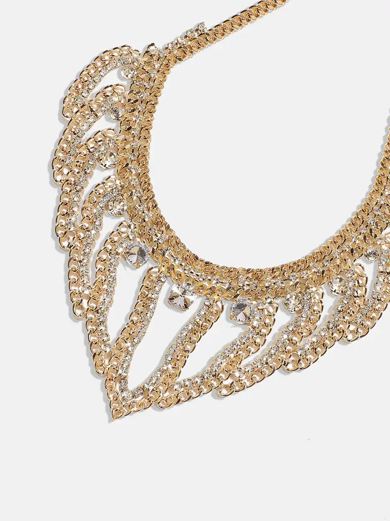 Iqra-Women'S Gold Chunky Crystal Chain Necklace : SOHINC9833