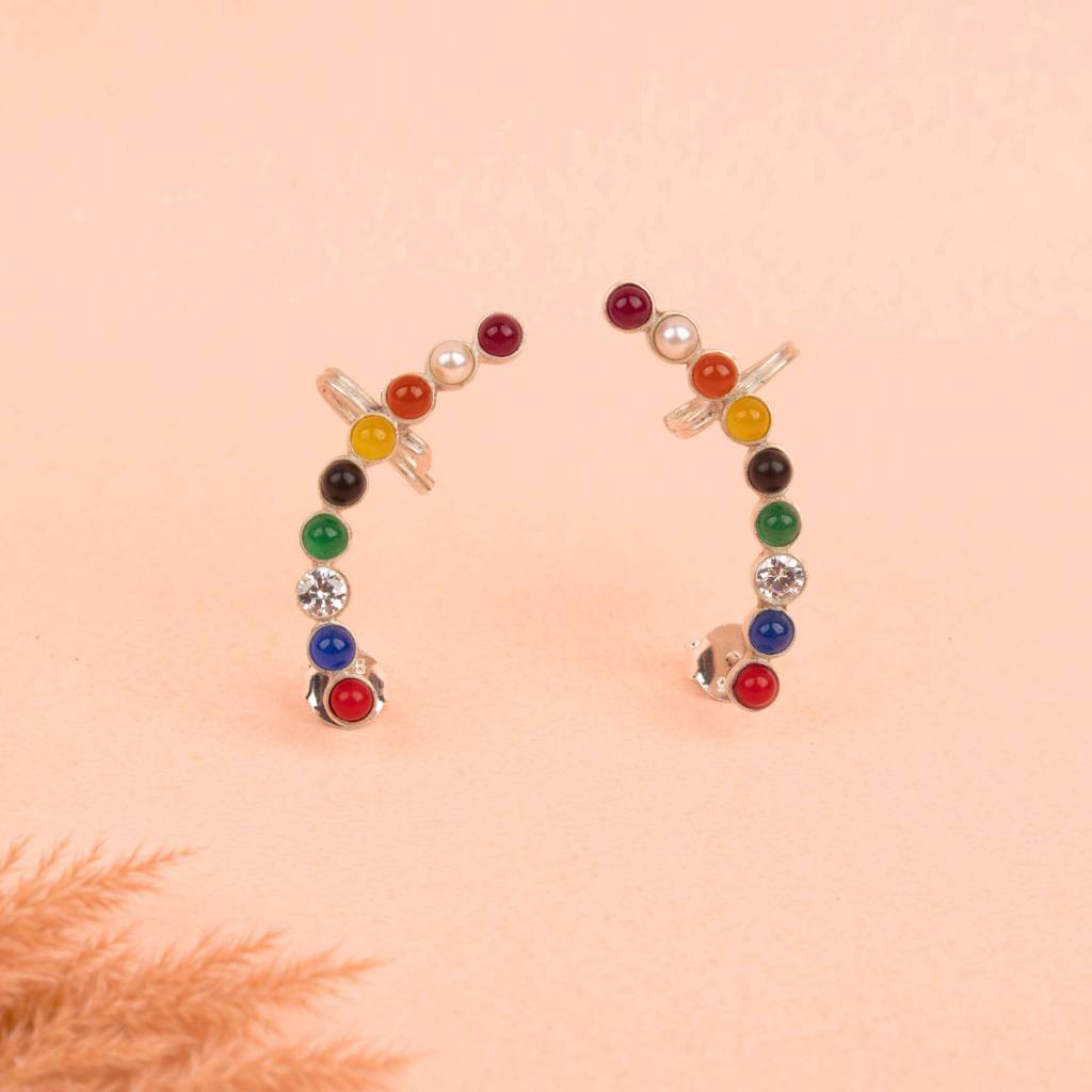 Mizoya Navratan Crescent Earcuff : SE3214