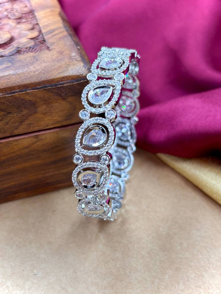 Silver Ad Fancy Bangles : HB-62-24-SILVER
