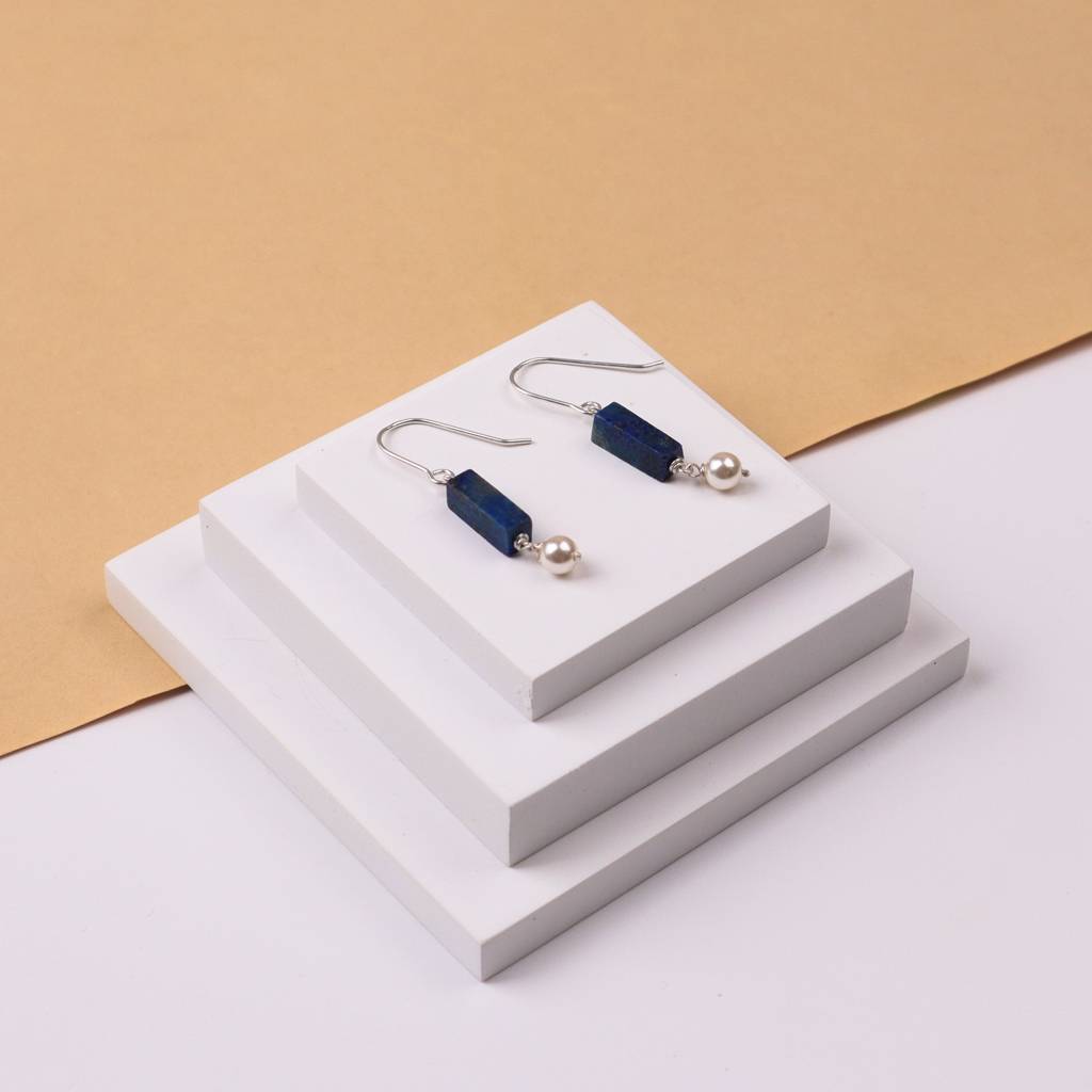 Silver Lapis Lazuli Earring : 33064087