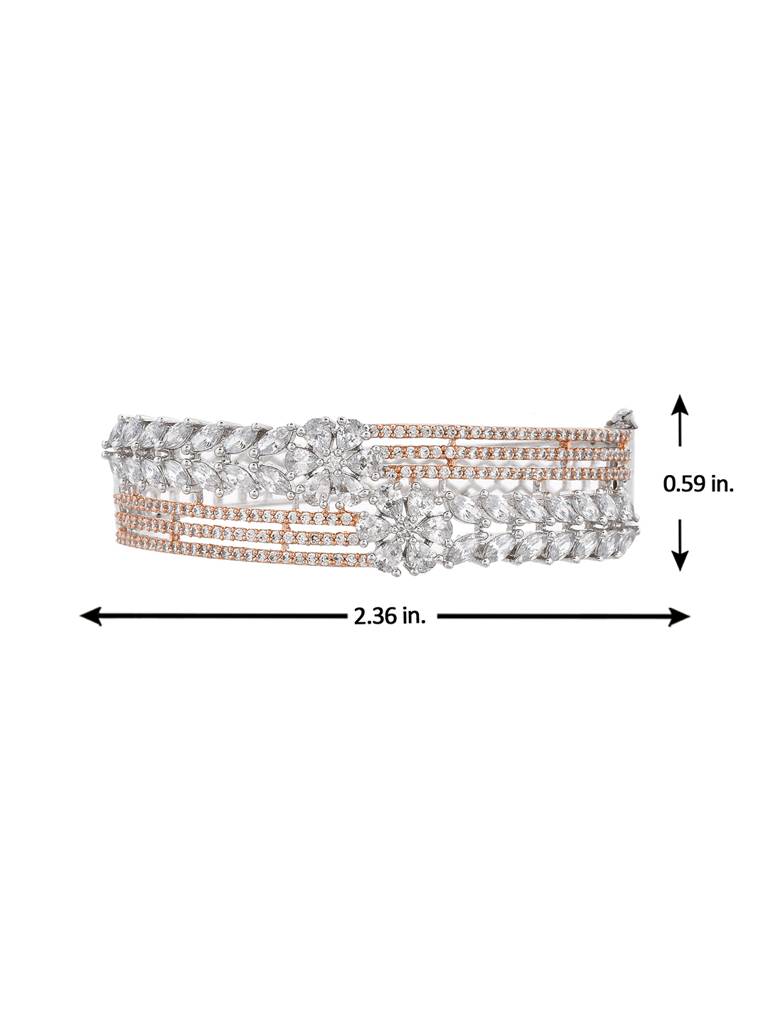 Sparkling Elegance Pink Cz Stone Studded Bracelet : 8905124499278