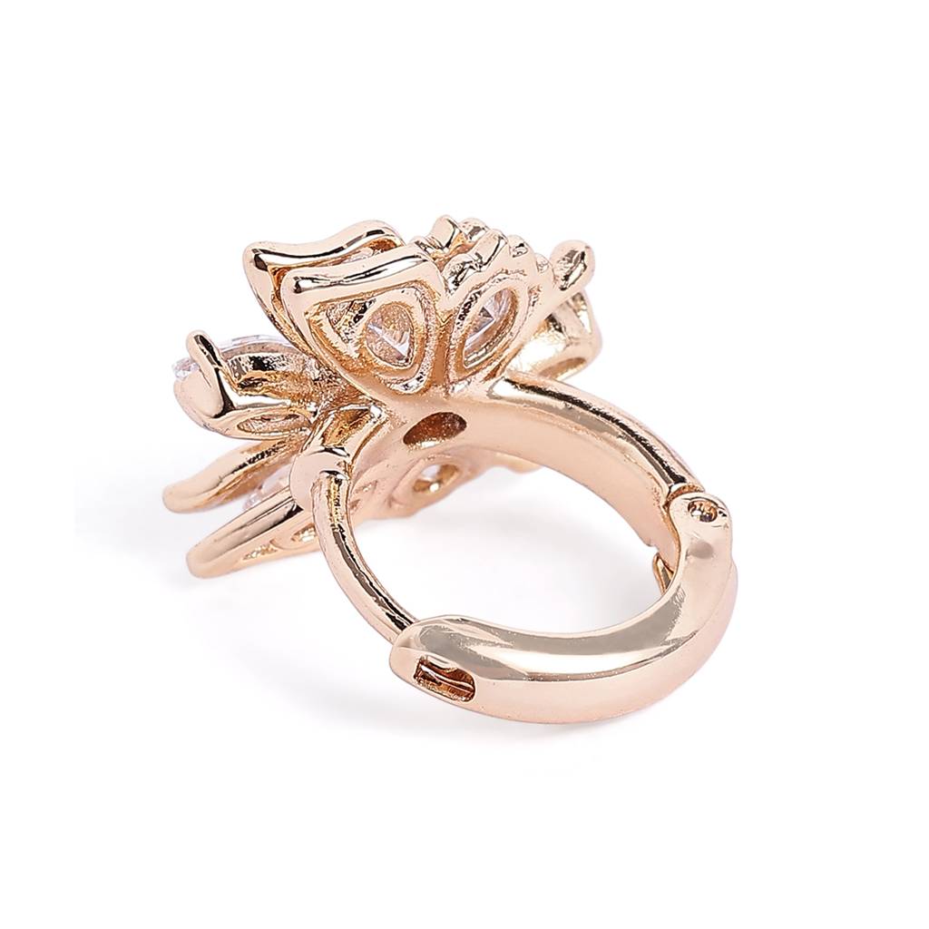 Butterfly Design Hoop Earrings For Women | Crystal Studded Fashion Jewellery : CAD-091-IG-ER
