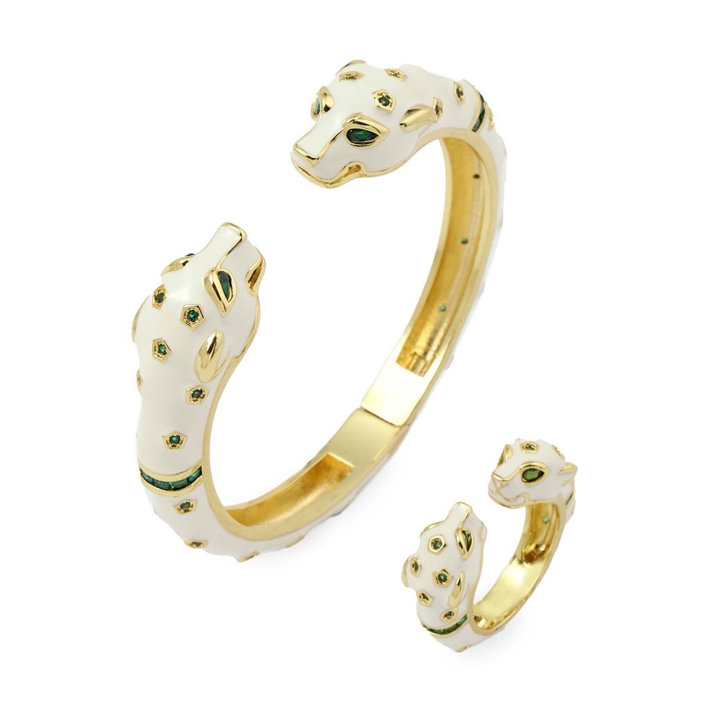 Ivory King Bangle And Ring Combo - White : BR2C3264B