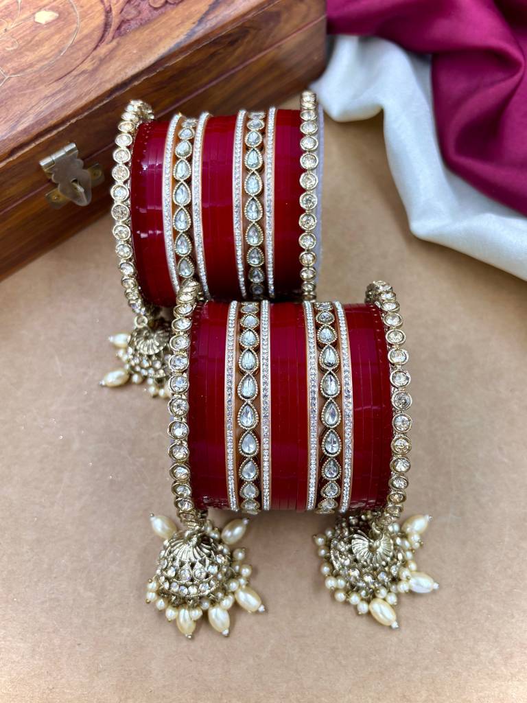 Royal Hanging Kundan Punjabi Wedding Chuda : HB-50-24