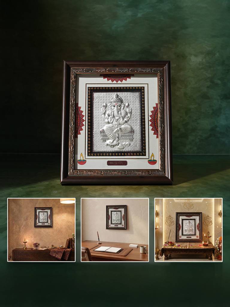 Pure 999 Silver Ganesh Frame : CTGFT343
