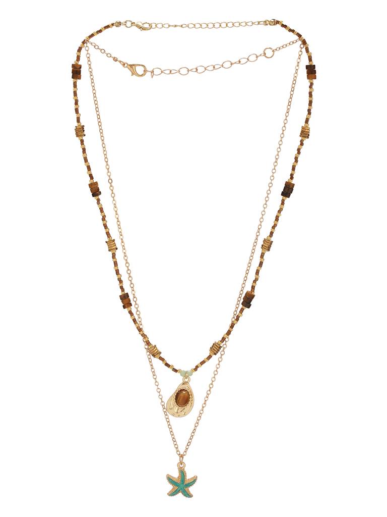 Island Bloom Layered Necklace : Z-NL-017