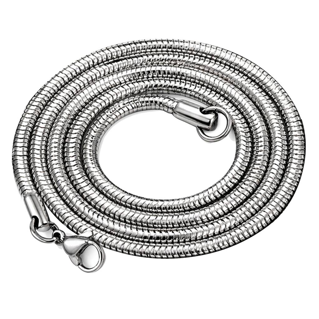 Fancy Snake Link Chain For Men & Boys | Silver Plated | Stainless Steel | Casual Stylish Design Jewellery | Annive : PX9CH172S