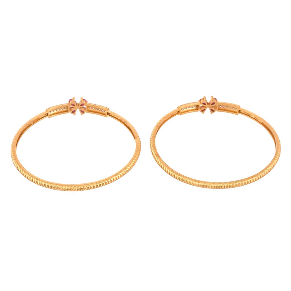 Sparkling Elegance Triangle Cut Red Cz Floral Bracelets : 8905124523256