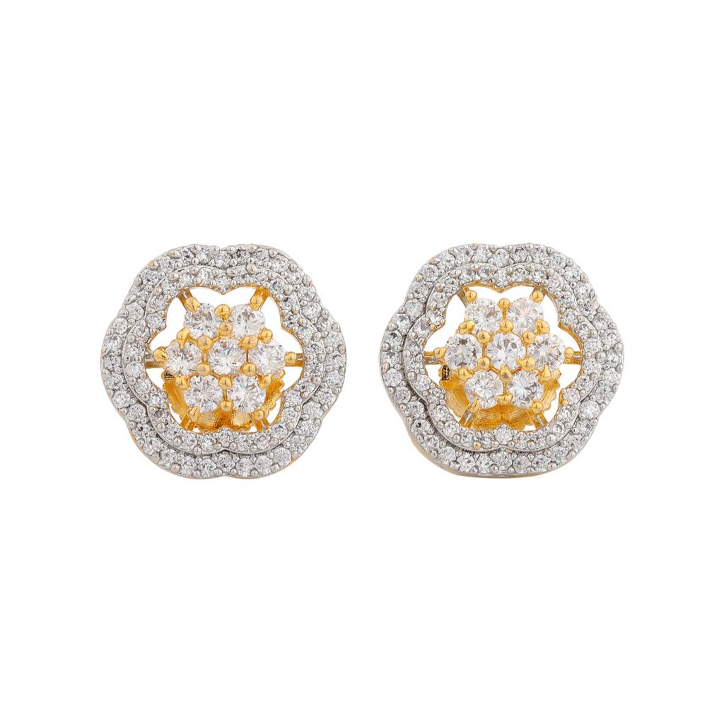 Sparkling Elegance Radiant American Diamond Stud Earrings : 8905124542370