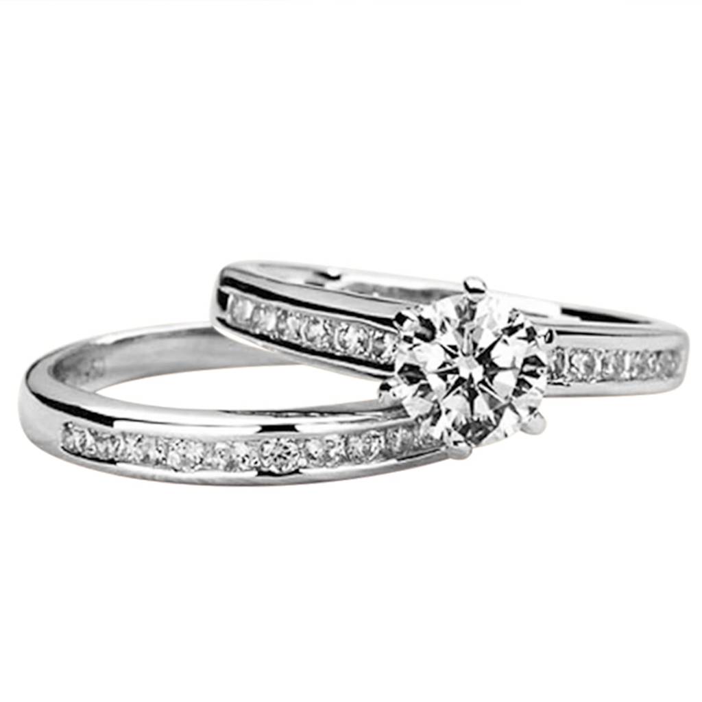 American Diamond Studded Silver Plated Finger Ring Set Of 2 Fashion Wear Stylish Jewellery Gift For Girls & Women ( : PX8R90-7