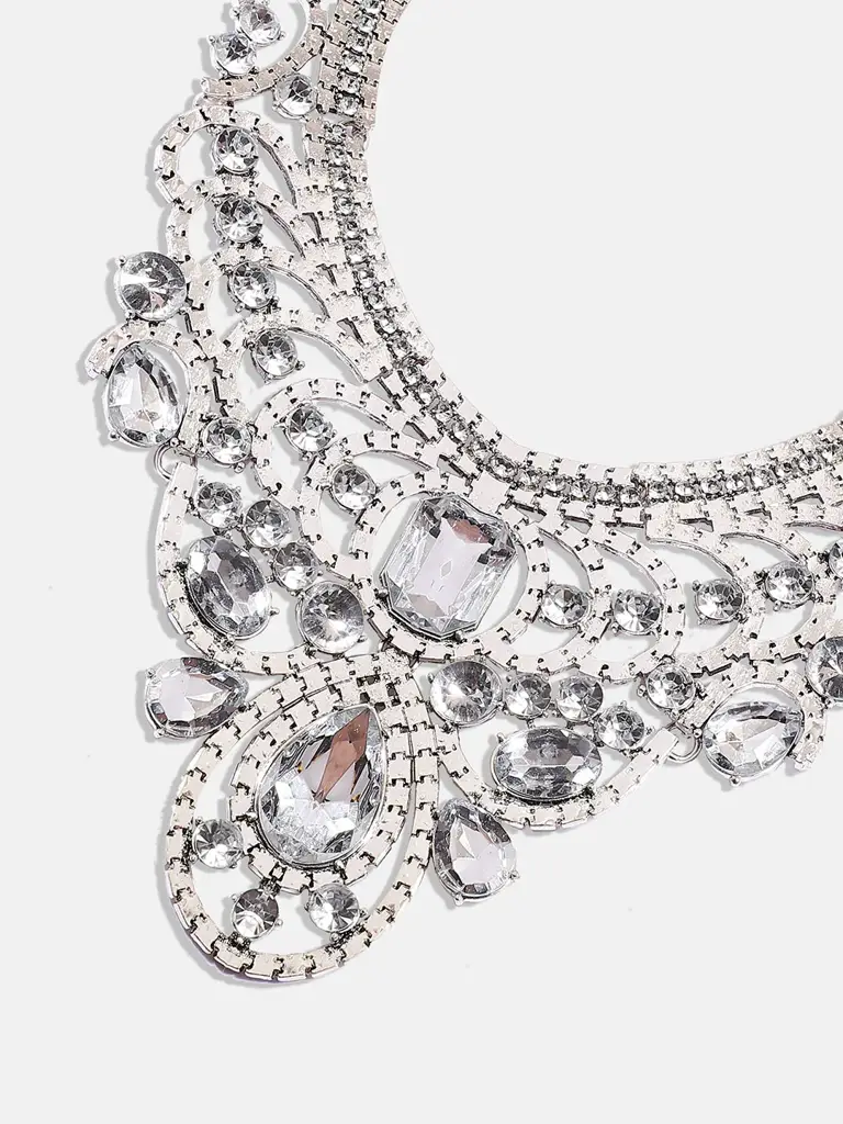Sanika-Women'S Silver Contemporary Maxi Stone Necklace : SOHINC9888