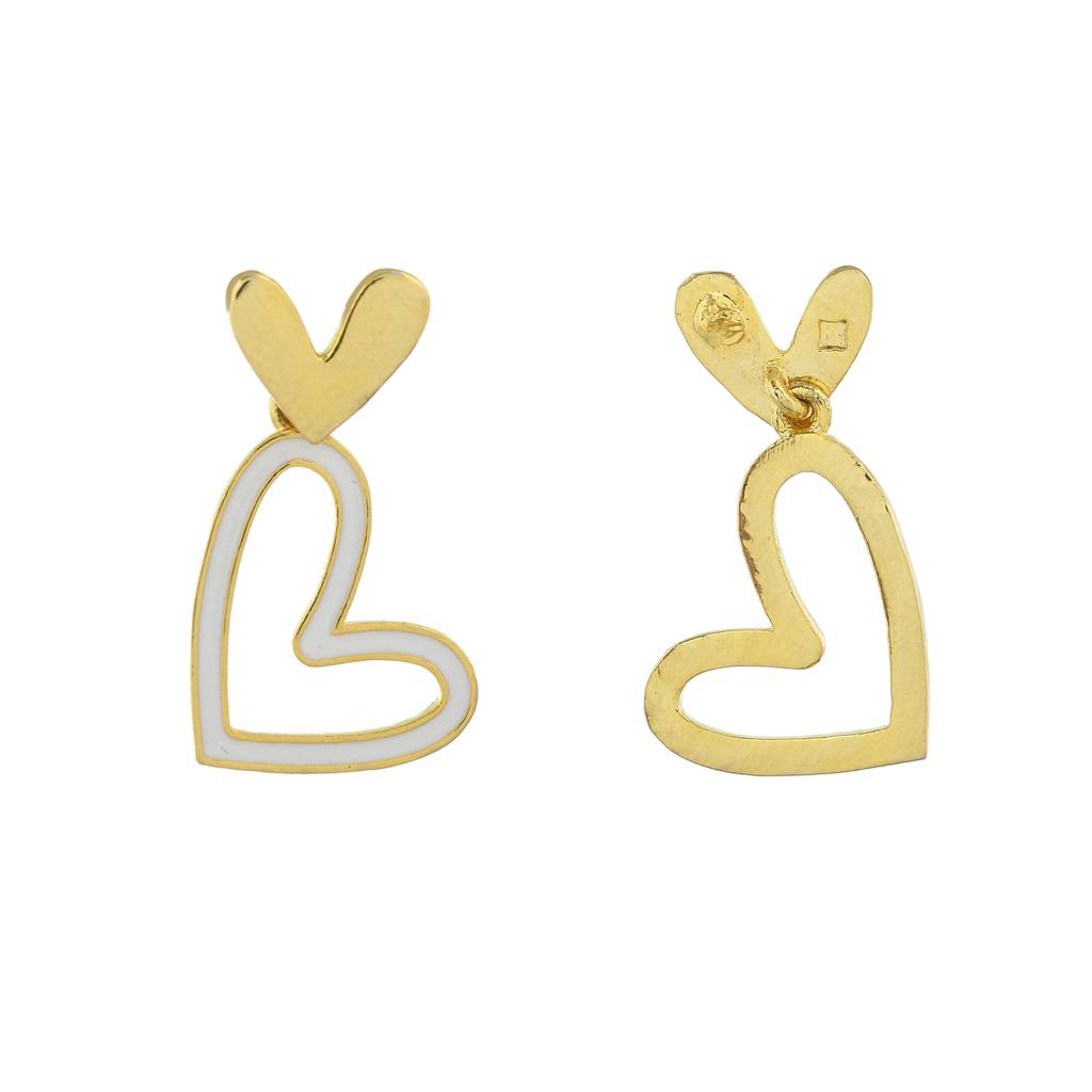 Trendy Love Drops Heart Earrings : 8905124542141
