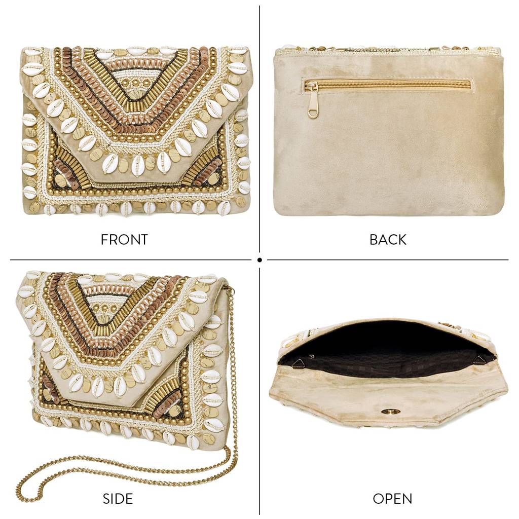 Clutch Purses For Women Handmade Evening Sling Handbag Stylish Bridal Fashion Clutch Bag For Girls (C156G) : C156G