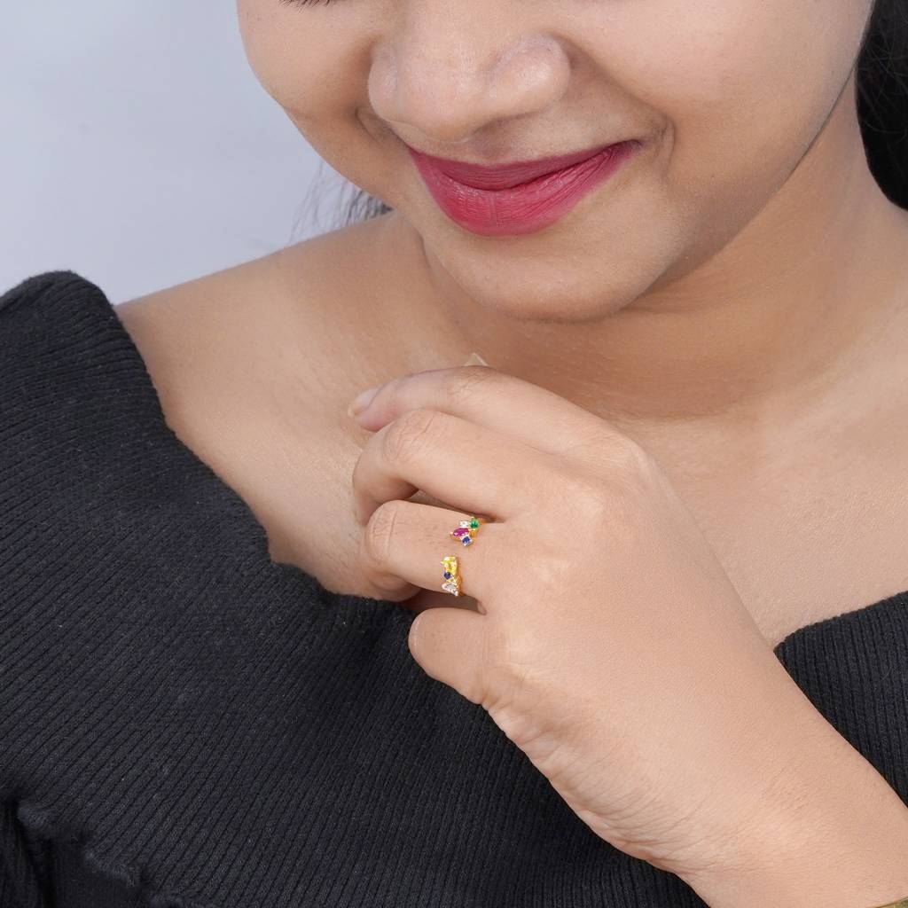 Rangon Ki Rani Adjustable Ring : TRLRRDJ0120Gold