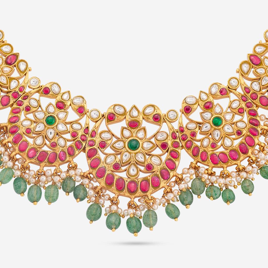Ruby-Green Gold - Plated Bridesmaid Temple Necklace - 464827 : 464827
